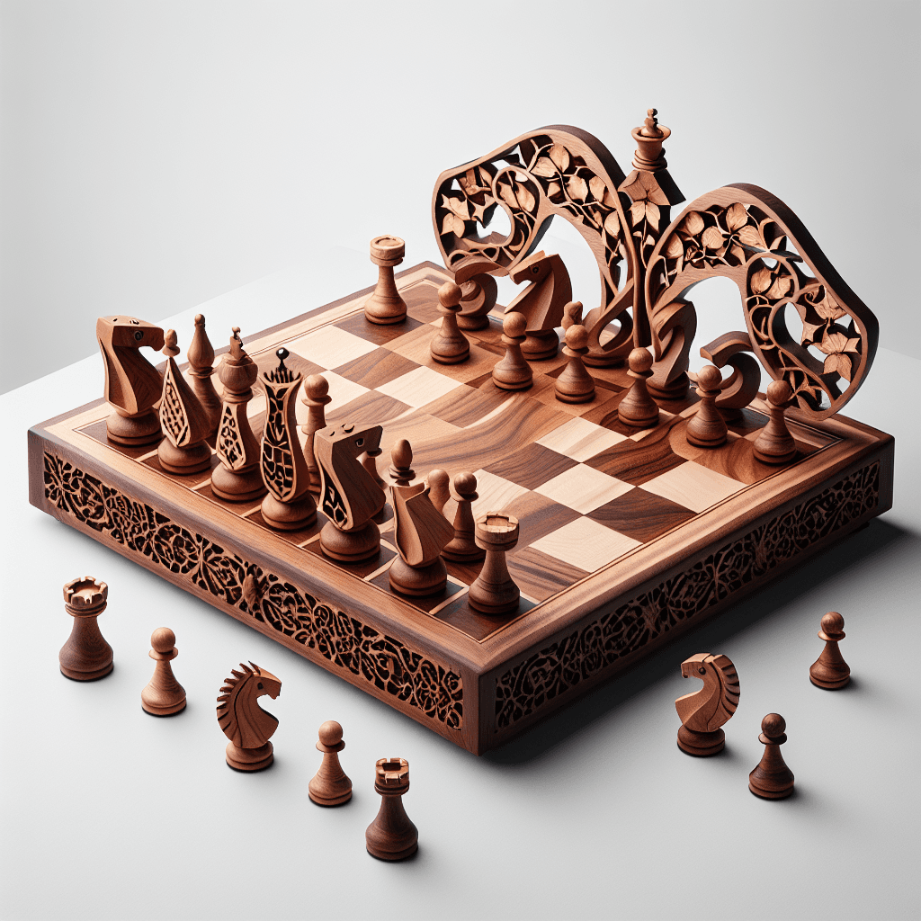 Walnut Inlay Chess Board
