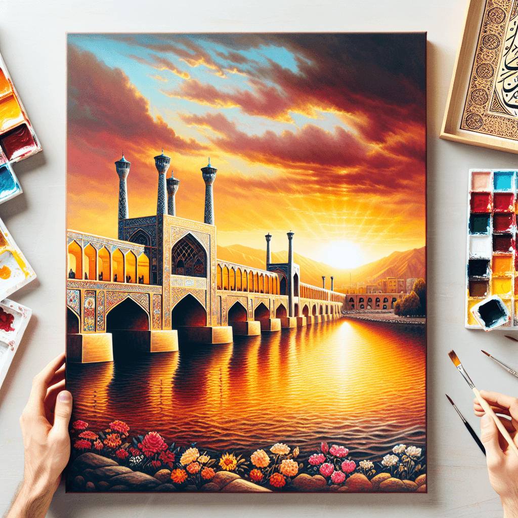 Isfahan Bridge Oil Painting